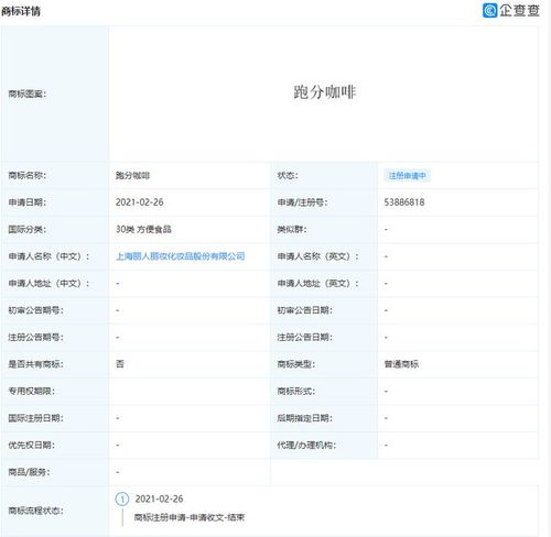 麗人麗妝申請“跑分咖啡”商標，打入方便食品類市場